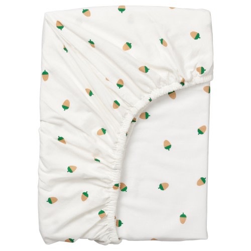 BRUMMIG Fitted sheet - acorn pattern/multicolor 38x74 "