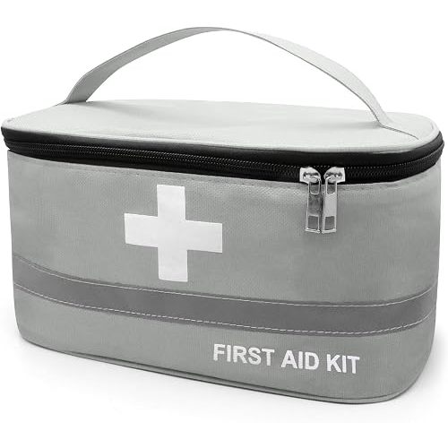 Faylapa Empty First Aid Bag, 10.2x5.5x5.5 inches Portable Outdoor First Aid Medical Storage Bag, Multi-Function Emergency Medicine Storage Organizer for Home Outdoor Travel Car Camping Hiking