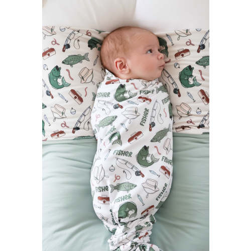 Personalized Swaddle Blanket in Off the Hook | Caden Lane