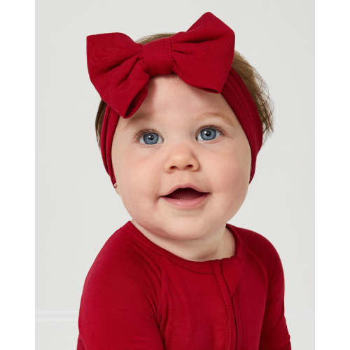 Holiday Red Luxe Bow Headband - Little Sleepies