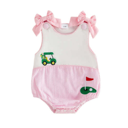 GOLF CART Pink Bowtie Onesie - Hazel & Bo