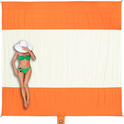 WEKAPO Beach Blanket Sandproof Waterproof, Extra Large Beach Mat, Oversized & Compact Sand Free, Quick Drying Beach Essentials for Vacation, Cruise, Picnic & Camping with Stakes