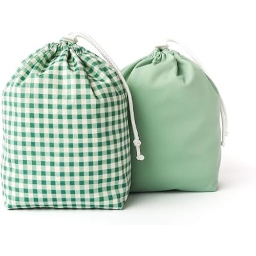 Esembly Ditty Bag Duo, Wet Bags, Verdant Gingham + Willow 2-Pack