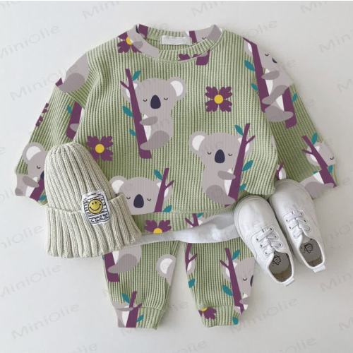 Baby Waffle Koala Sweatshirt 2-piece Set