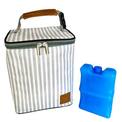 Insulated Baby Bottle and Breastmilk Cooler Bag | Ice Pack Included | Daycare and On The Go Travel Bag | Fits Tall, Wide and Small Baby Bottles, 4oz to 9oz