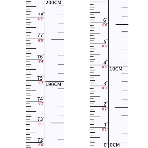 2Pack Height Indicator Tape Ruler, Growth Chart Wall, Children's Height Chart, Height Measurement for Living Room, Bedroom, Nursery Decor Room Walls
