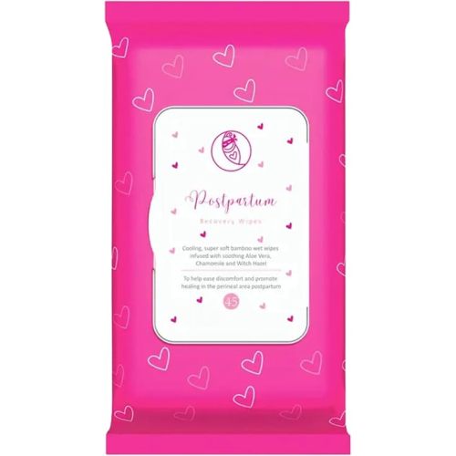 Ninja Mama Postpartum Perineal Care Cooling Pad Liners. Soothing Witch Hazel with Aloe and Chamomile for Post Partum Relief After Birth Tears and Haemorrhoids. Postpartum Essentials Pack of 45