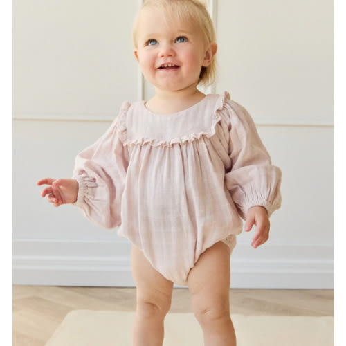 Organic Cotton Muslin Frances Playsuit - Pale Lilac – Jamie Kay USA