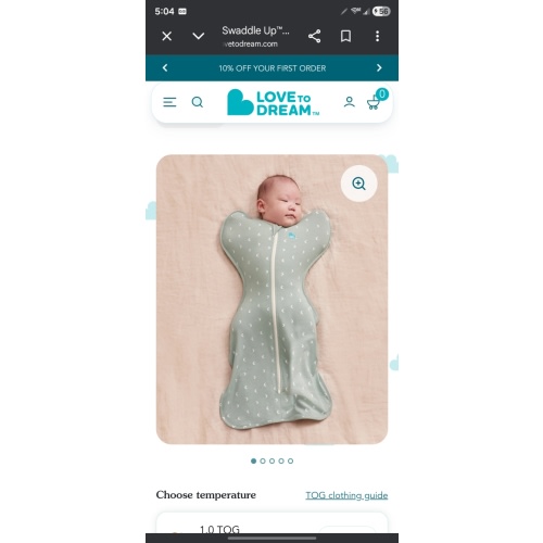 TINY BABY SIZE- Swaddle Up™ 1.0 TOG Cotton Olive Moon