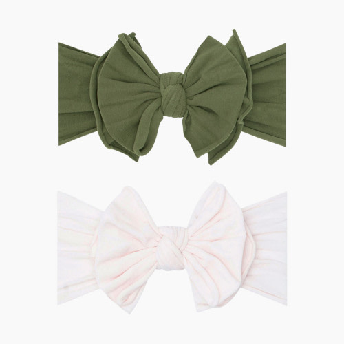 Baby Bling FAB-BOW-LOUS Set (2 pack) - Army Green And Ballet Pink