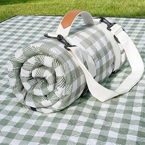 Genovega Waterproof Picnic Blanket Beach Outdoor Camping Mat Rug Extra Large Foldable Cute Big Travel Essential Accessories Gift Park Patio Lawn Garden Grass Play Music Festival Concert Must Have
