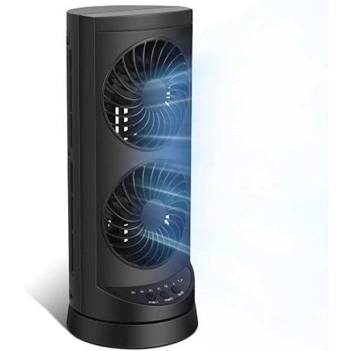 Personal Tower Cooling Fans that Blow Cold Air,25dB Quiet Fan with 24ft/s | Standing Small Desk Fan with 3 Speeds & Timer, 60° & 110° Oscillating Table Fan, Electric Floor Fan for Bedroom, Home