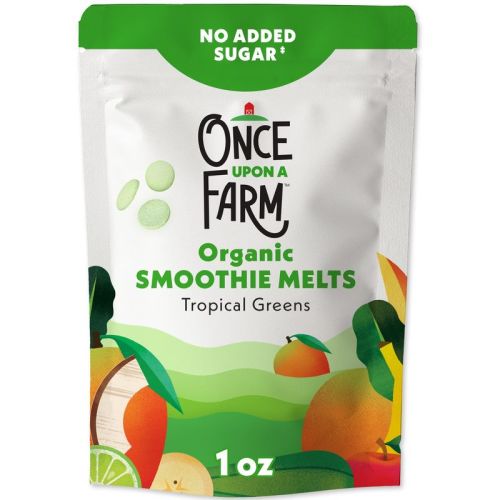 Once Upon a Farm Organic Smooth Melts Baby Snacks - Tropical Greens - 1oz: Age 7 Months+, 2nd Stage, Pouch, Ready to Eat