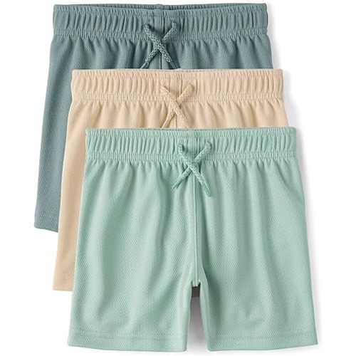 The Children's Place Pantalones cortos de baloncesto de malla de secado rápido para bebés y niños pequeños