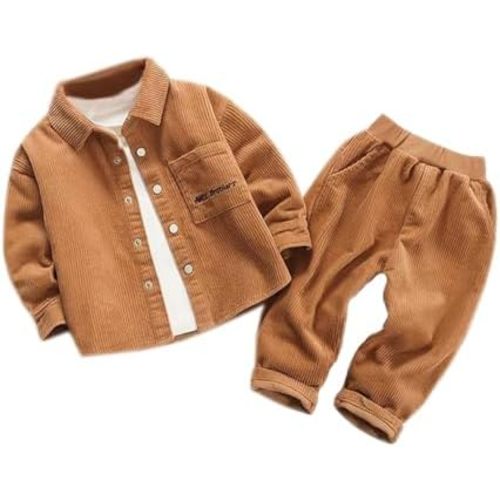 Baby Boys Corduroy Material Fashion Clothes Sets Long Sleeved Jacket+Long Pants Casual 2pcs Clothing Suit