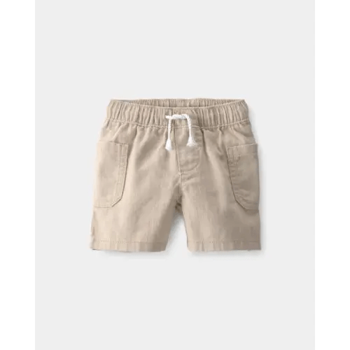 Baby Boy Twill Drawstring Shorts - Khaki - OshKosh B'gosh | Carter's