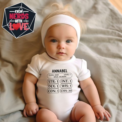 CUSTOMIZABLE Nerdy Baby Bodysuit | Funny Baby Shower Gift | Nerd Baby Clothes | Nerdy Baby Toddler Bodysuit | Dnd Baby Shirt