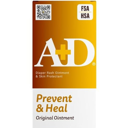 A+D Original Diaper Rash Ointment Prevents & Treats Diaper Rash, Moisturizing Skin Protectant with Vitamins A & D, Healing Skin Ointment for Dry and Cracked Skin 4oz