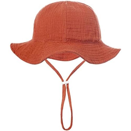 Mubineo Baby Girl Boy Summer Sun Hat Lightweight Basic Comfy Cotton Linen Sun Protection Toddler Cute Beach Bucket Hats