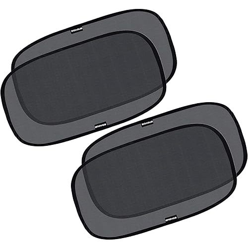 Enovoe Car Window Shade for Baby - (4 Pack) - XL - 25" x 16" - Cling Car Sun Shade for Windows - Sun, Glare and UV Rays Protection for Your Child