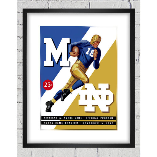 1942 Vintage Michigan Wolverines - Notre Dame Fighting Irish Football Program Cover - Digital Reproduction