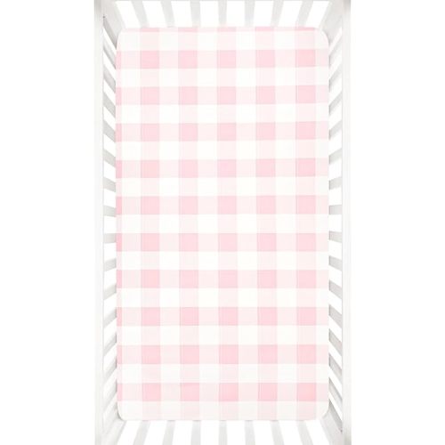 DILIMI Fitted Crib Sheets for Baby Boys and Girls, Ultra-Soft Breathable Baby Crib Sheet Fits Standard Crib and Toddler Mattress, Pink Checkered
