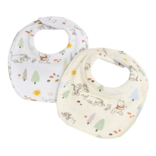 Winnie The Pooh Dribble Bibs 2 Pack in Vanilla/White