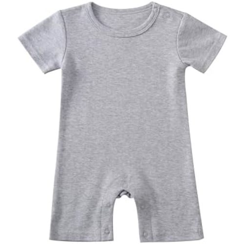 Newborn Short Sleeve Romper Solid Jumpsuit Cotton Infant Clothes Baby Girl Boy One-Piece Outfit 0-12 Months