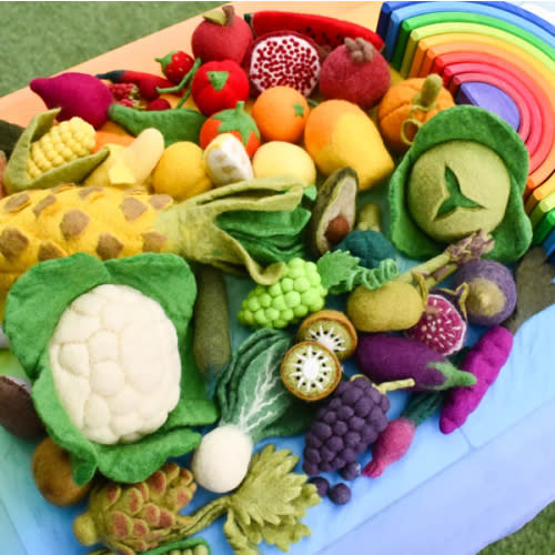 Felt Fruits and Vegetables, Set C, 15 pcs – My Toy Wagon