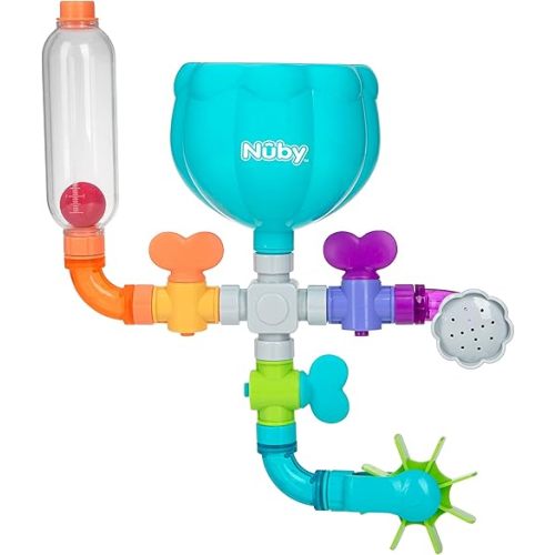 Nuby Wacky Waterworks Pipes Bath Toy - Baby Bathtub Toy with Interactive Features for Cognitive Development