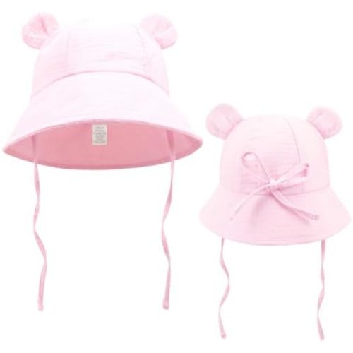 Baby Summer Sun Hat Infant Boys Girls Outdoor Breathable Hat Toddler Medical Cotton Yarn Bucket Hats