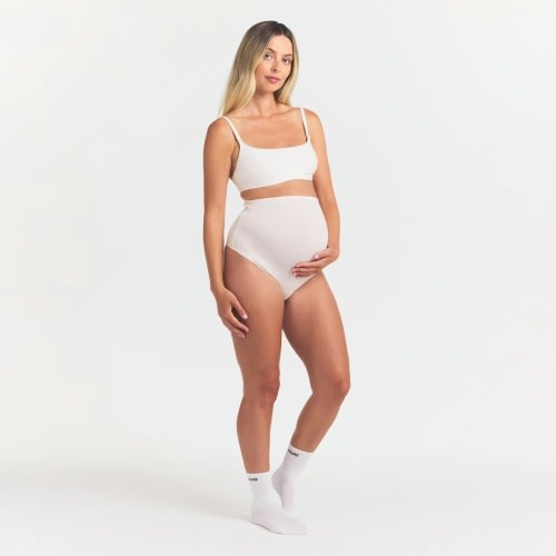 COTTON JERSEY MATERNITY NURSING SCOOP BRALETTE | MARBLE | SKIMS