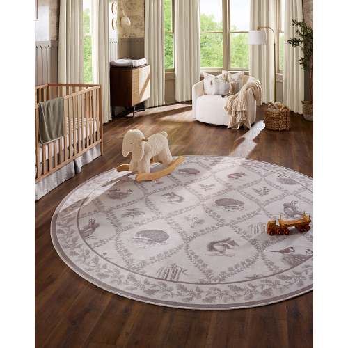 Squirrel & Hedgehog Fawn Rug by Sanderson | Ruggable US