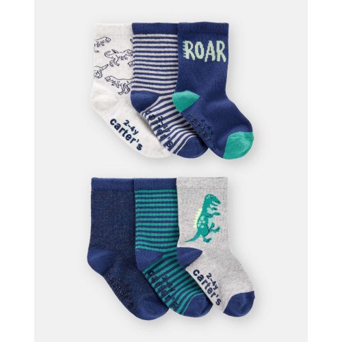 Toddler Boy 6-Pack Dinosaur Print Crew Socks | Carter's