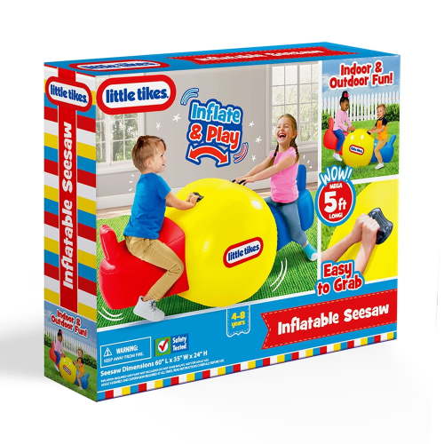 Little Tikes Inflatable Seesaw Rocker Ride-On – Indoor/Outdoor Bouncy Teeter Totter Toy for Kids Ages 4-8