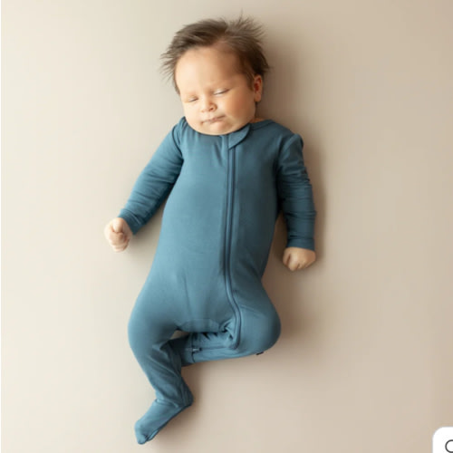 Zippered Footie in Atlantic
