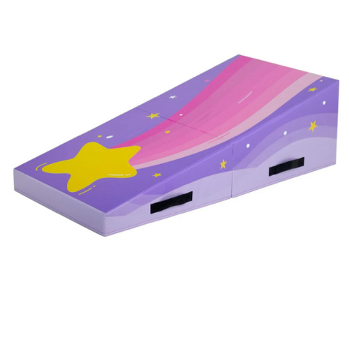 Kangaroo Hoppers Foldable Gymnastics Tumbling Cheese Wedge Mat (M/L) –Surfboard and Shooting Star Designs