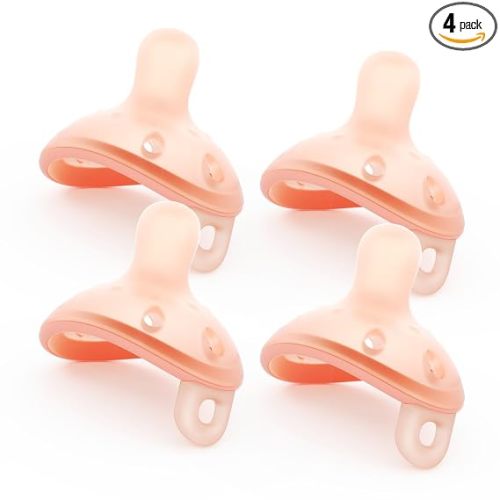 Breast-Like Baby Pacifiers 0-6 Months 4 Pack with Breathable Air Holes