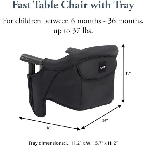Inglesina Black Fast Table Chair with Clear Fast Dining Tray