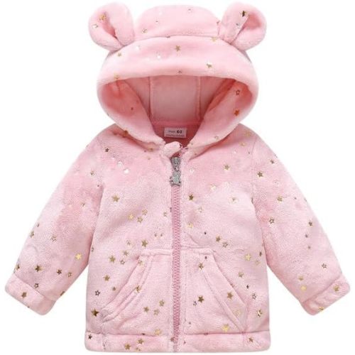 Baby Girl Winter Fleece Coat Toddler Boy Jacket Infant With Hood Warm Outerwear