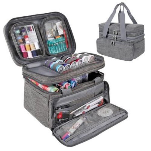 Singer Soft Collapsible Basket Gray: Sewing Kit Storage Case, Polyester, 12.25" Width, 9" Height, 8" Depth
