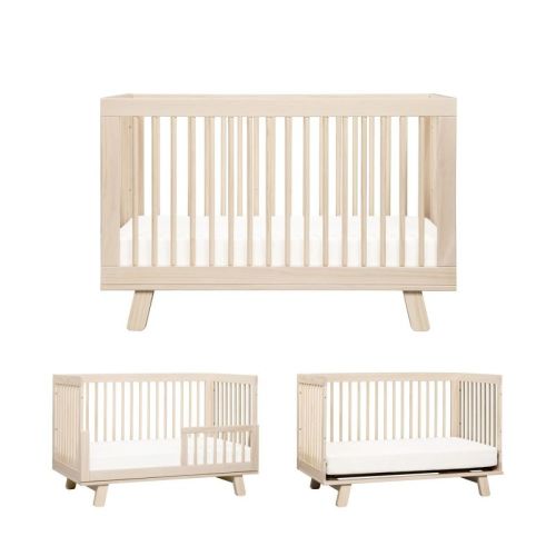 Babyletto Hudson 3-in-1 Convertible Crib with Toddler Bed Conversion Kit - Washed Natural