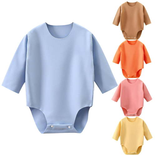 Summer Savings Clearance 2025 Bovxnpu Baby Girl Bodysuit, Infant Baby Cotton Bodysuits, New Baby Comfortable Solid Color Long Sleeved Crawling Clothes 0 Month