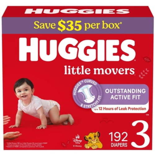 Huggies Little Movers Baby Diapers, Sizes 3-8 - Samsclub.com