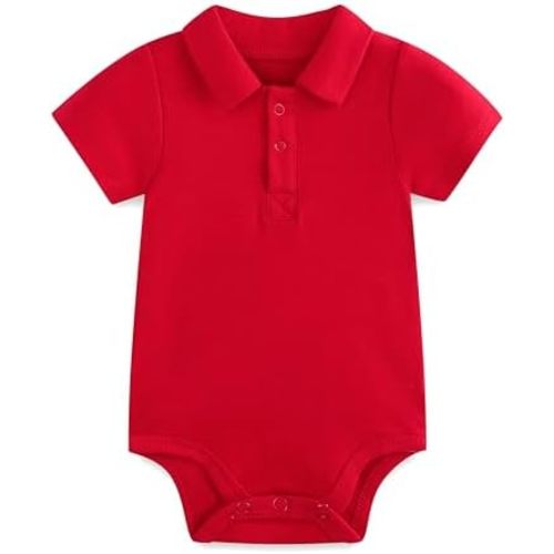 Baby Girl Collared Onsie Polo Bodysuit Boy Cotton Romper Short Sleeve 0~24M