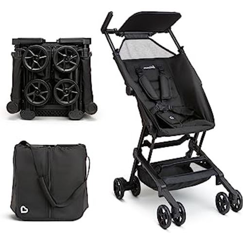 Munchkin Sparrow Travel Baby Stroller for Babies and Toddlers, Ultra Compact and Lightweight, Great for Airplane and Everyday Car Trips, Black