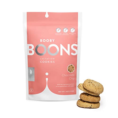 Booby Boons Lactation Cookies, chocolate-chip, 6 once bag. Award winning, wheat-free, fenugreek-free, soy-free breastfeeding support made with love, for love, by Stork and Dove
