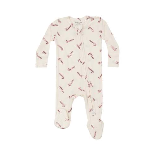 Candy Canes Rib - 2 Way Zipper Footie