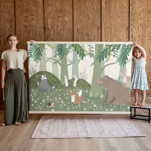 Woodland Nursery Canvas Art: Oversized Kids Room Decor | 582