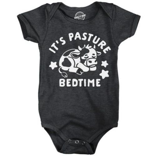 Its Pasture Bedtime Baby Bodysuit Funny Sarcastic Cow Graphic Novelty Jumper for Infants - Crazy Dog Baby Bodysuit for Animal Lovers